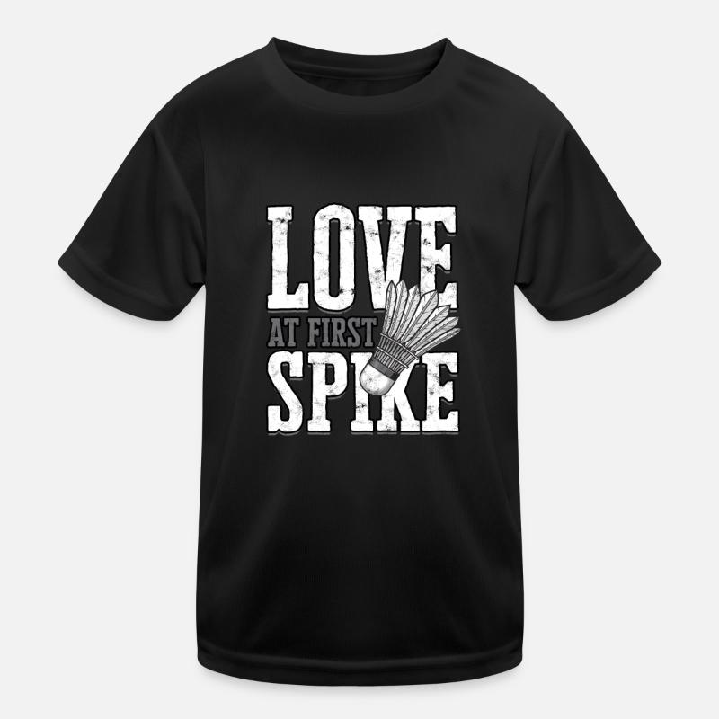 Love with the first spike spiking badminton player Kids Functional T-Shirt