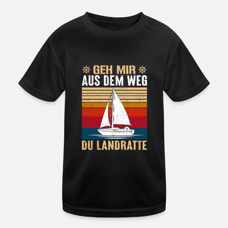 Landratte Seemann Matrose Kinder Funktions-T-Shirt