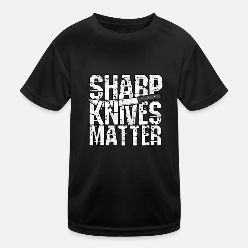 Sharp Knees Matter Butcher Meat Cutter Kids Functional T-Shirt
