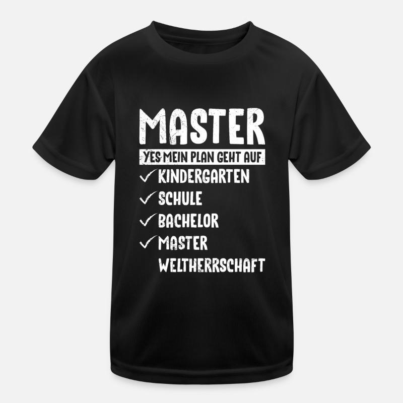 Mein Plan geht auf Weltherrschaft Master Abschluss Kinder Funktions-T-Shirt