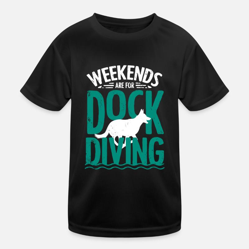 Dog diving, dock diving Kids Functional T-Shirt