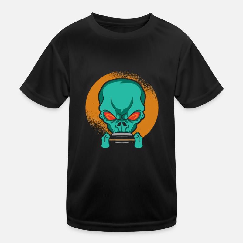 Alien harmonica - harmonica player Musician Kids Functional T-Shirt