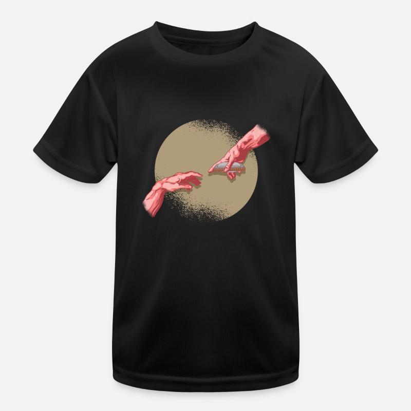 Michelangelo hands harmonica musicians Kids Functional T-Shirt