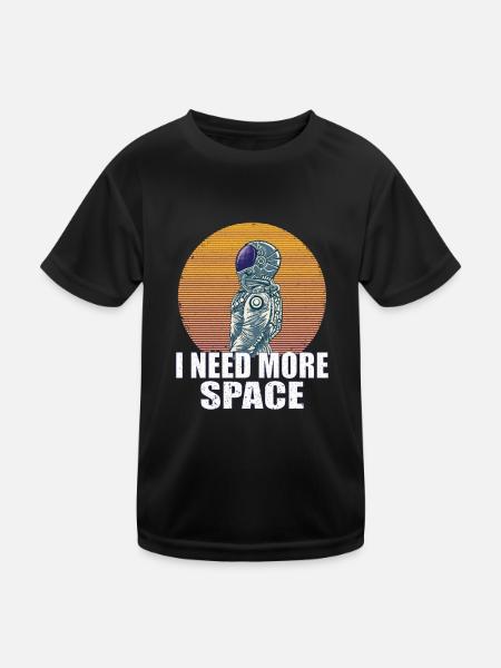 Astronaute Astronomie Système solaire Space Kids - T-shirt sport Enfant - noir - Devant