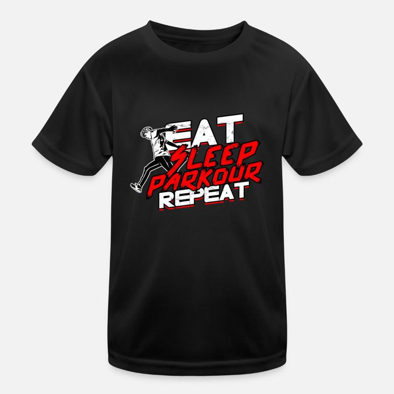 Parkour Freerunning Runner Back Flip Jumping Kids Functional T-Shirt