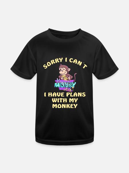 Menschenaffe - Kinder Funktions-T-Shirt - Schwarz - Vorne