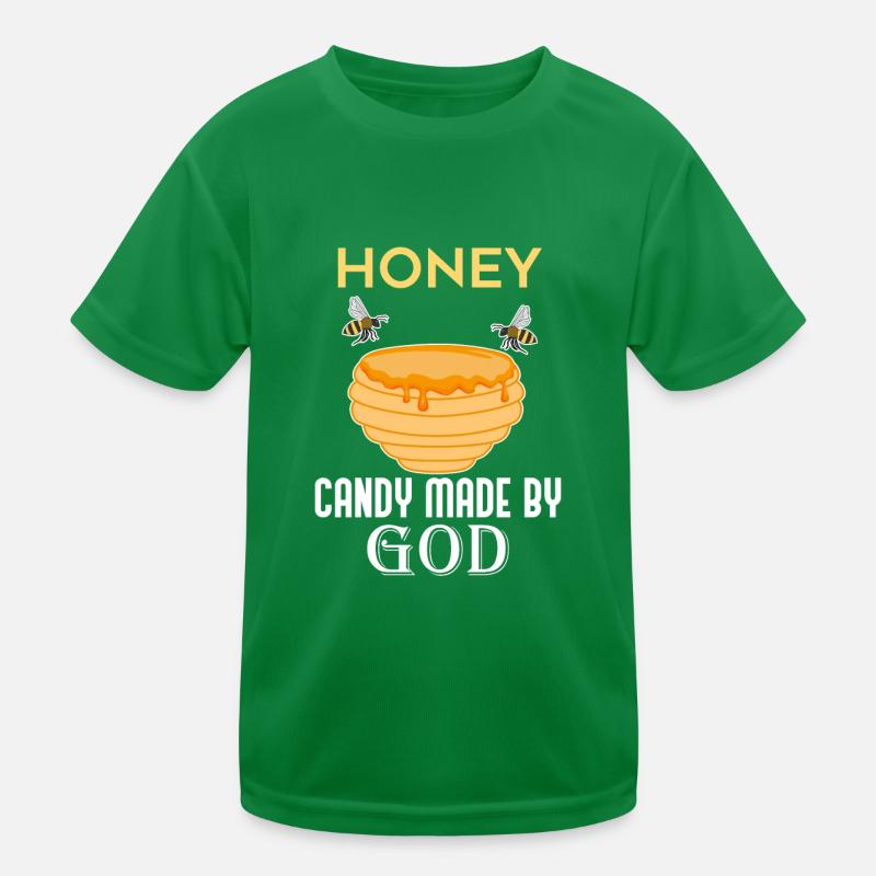 Ironic Saying Honey is Candy Made By God Nature Kids Functional T-Shirt