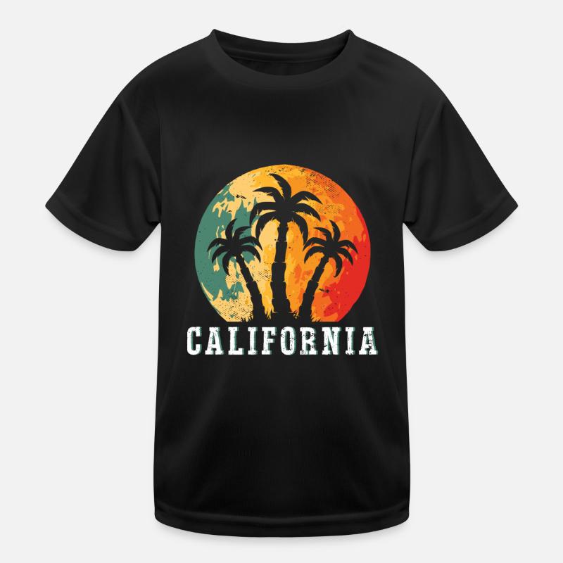 California Summer Sun Palm Beach Water Kids Functional T-Shirt
