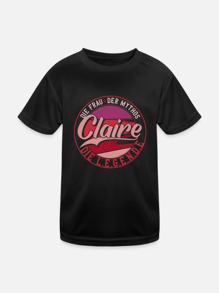 Die frau der Mythos die Legende Claire - Kinder Funktions-T-Shirt - Schwarz - Vorne