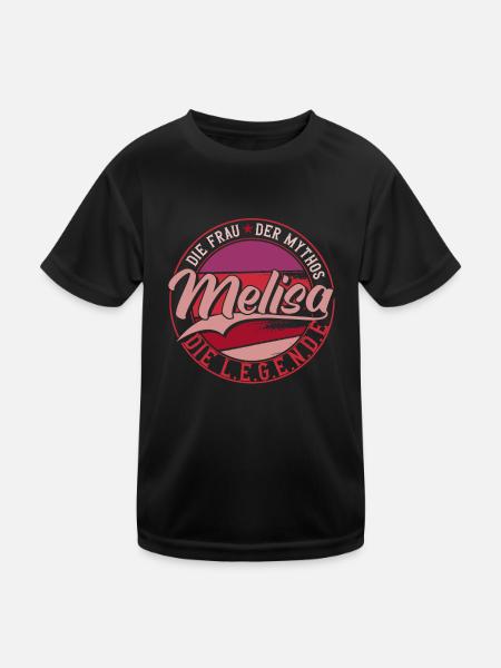 Die frau der Mythos die Legende Melisa - Kinder Funktions-T-Shirt - Schwarz - Vorne