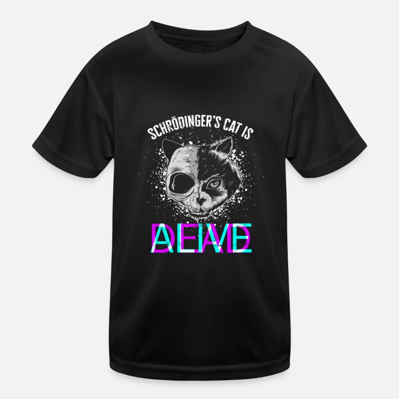 Le chat de Schrödinger vit mort en physique quantique T-shirt sport Enfant