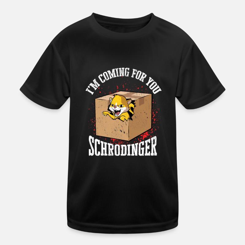 Le chat de Schrödinger vivant en physique quantique T-shirt sport Enfant