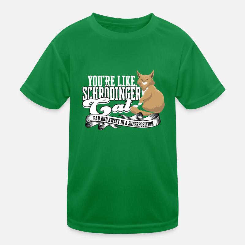 Schrodinger's cat superposition Quantum Physics Kids Functional T-Shirt