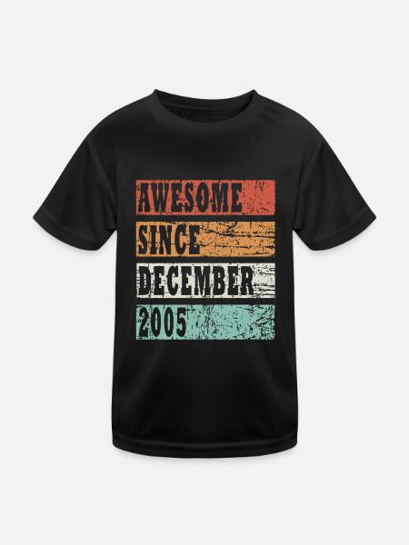 Year of construction 2006 December born gift idea - Kinder Funktions-T-Shirt - Schwarz - Vorne