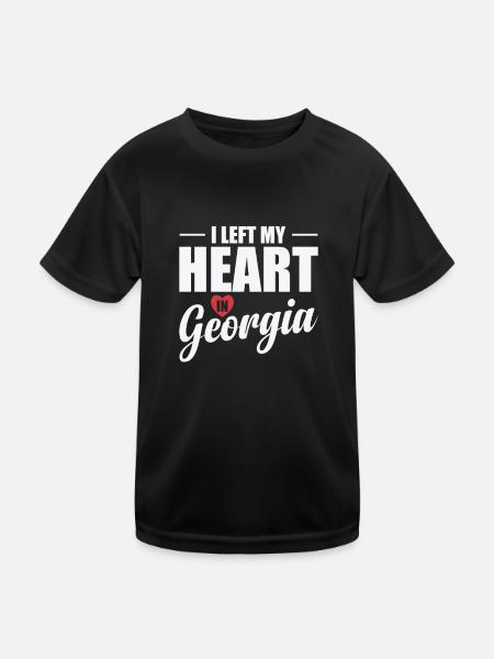 Géorgie J’ai laissé mon cœur en Géorgie USA Amérique - T-shirt sport Enfant - noir - Devant