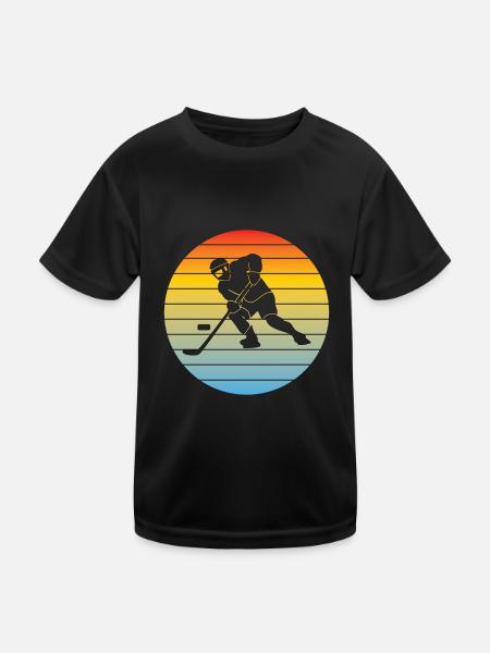 Eishockeyteam Eishockey Wintersport Geschenk - Kinder Funktions-T-Shirt - Schwarz - Vorne
