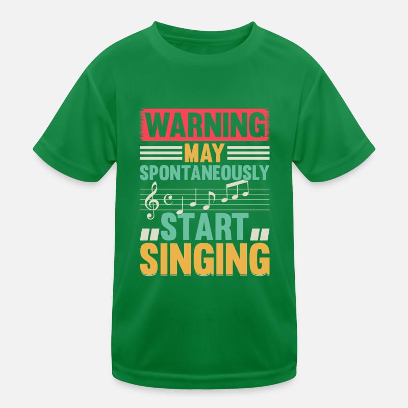 Music Lover - Warning May Spontaneously Start Sing Kids Functional T-Shirt