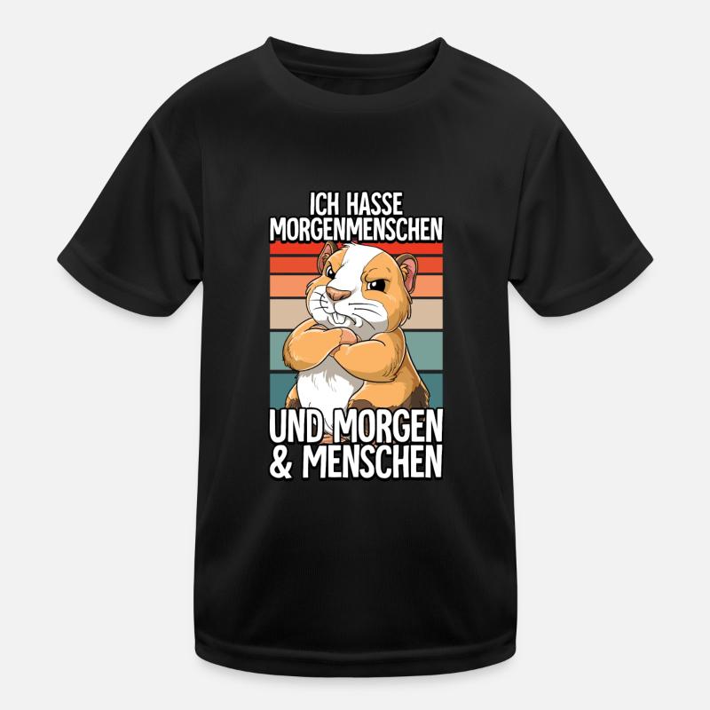 Ich Hasse Morgenmenschen Meerschweinchen Kinder Funktions-T-Shirt