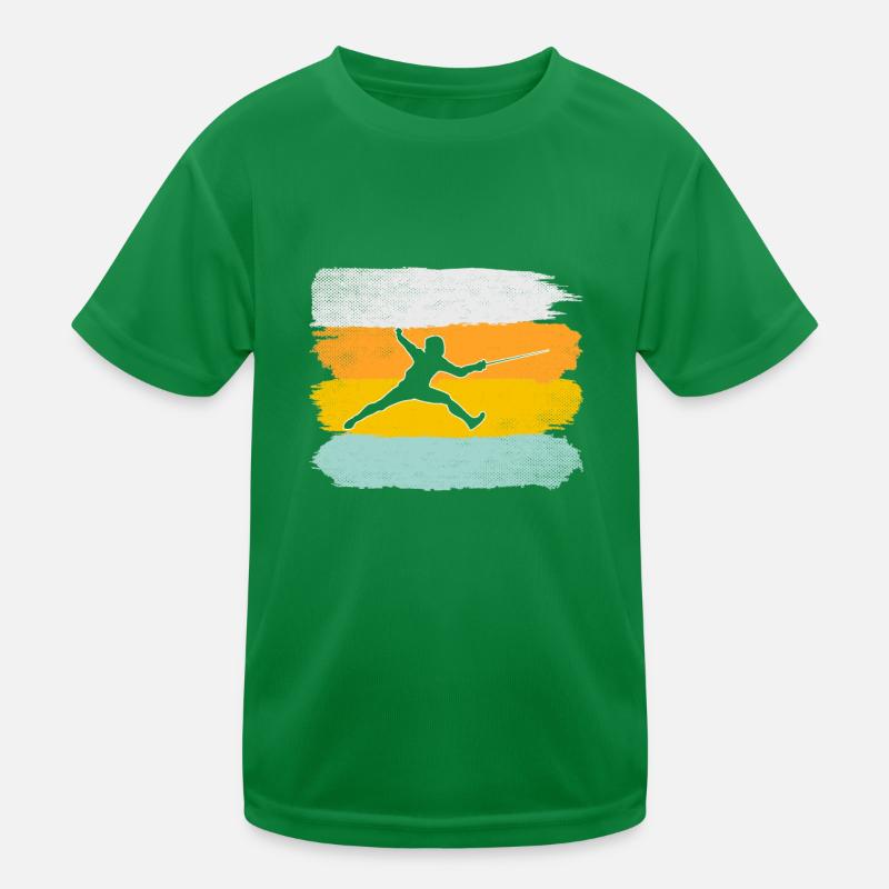 Fechten Retro Kinder Funktions-T-Shirt