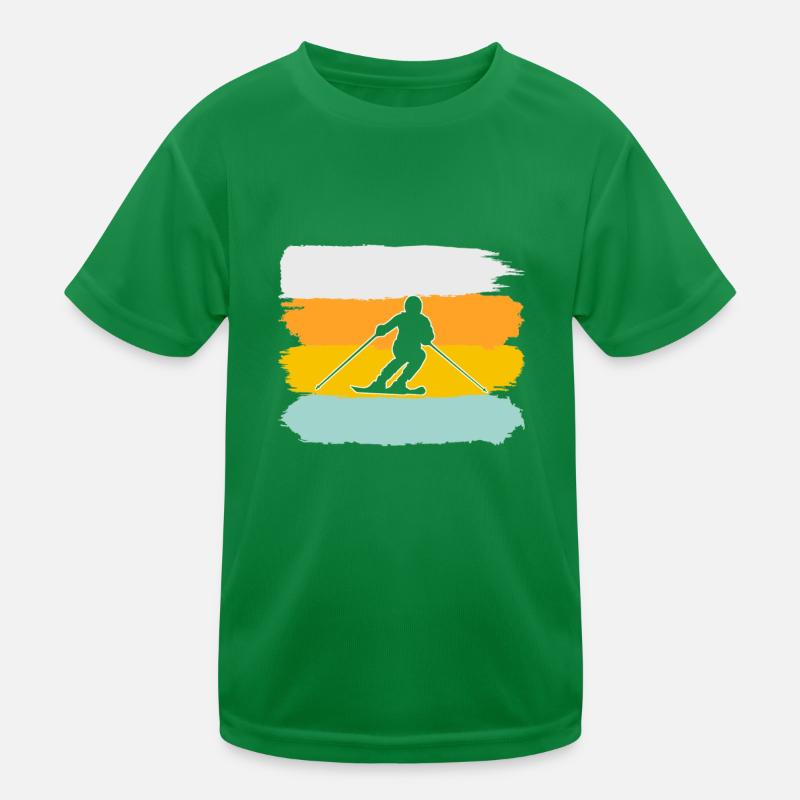 Retro skiing Kids Functional T-Shirt