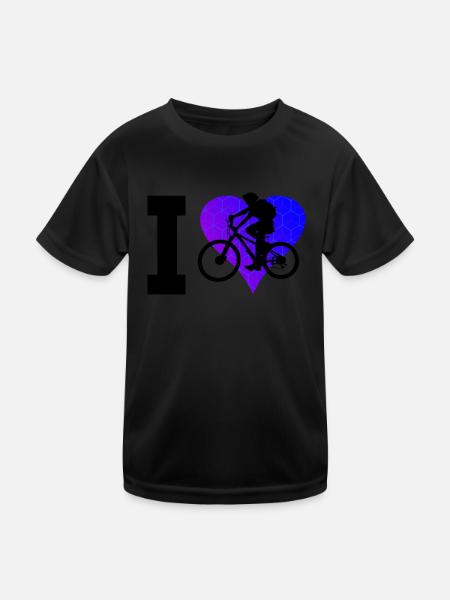 MTB Mountain Bike Cycling Cyclists Cycling - Kids Functional T-Shirt - black - Front