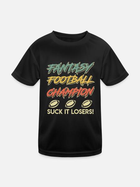 Fantasy Football Champ Champion - Kids Functional T-Shirt - black - Front