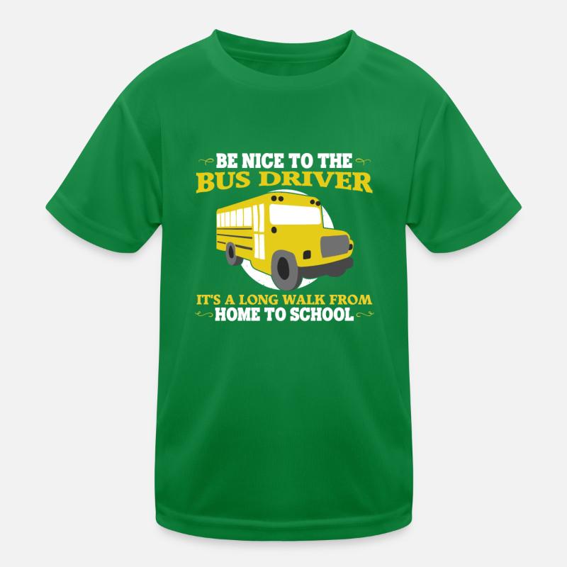 Bus driver Long way home Bus trips school bus Kids Functional T-Shirt