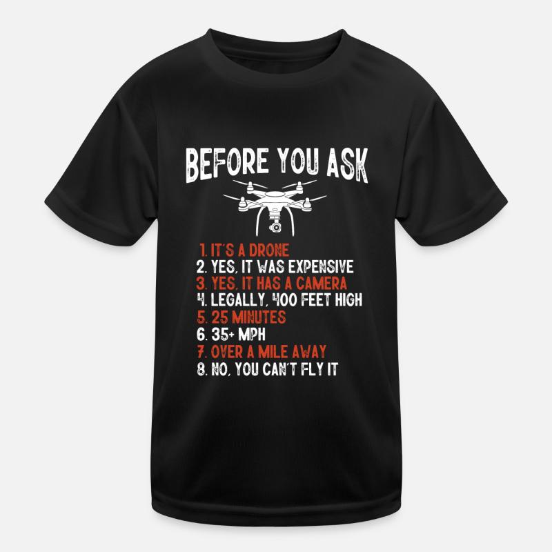 Drone flying, aerial drones, multicopters, drones Kids Functional T-Shirt