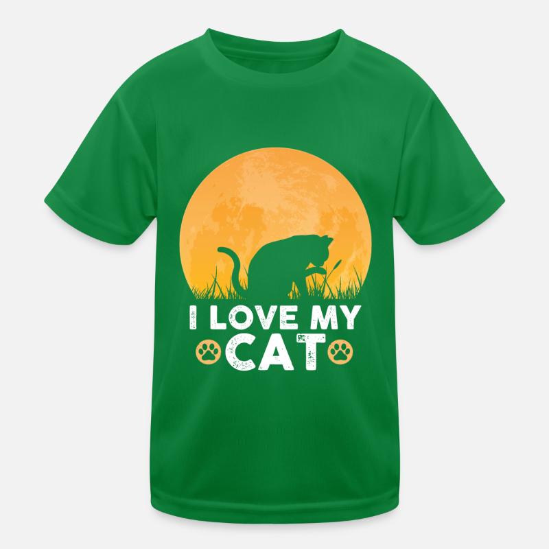 Ich Liebe Meine Katze Kinder Funktions-T-Shirt