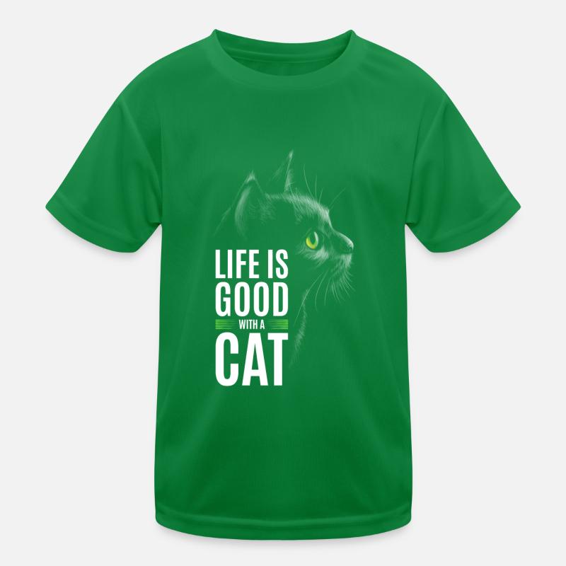Das Leben Ist Gut Mit Einer Katze Kinder Funktions-T-Shirt