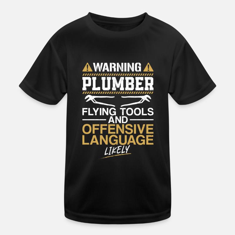 Plumbing Plumber Vintage Warning Kinder Funktions-T-Shirt