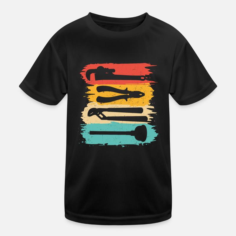 Plumbing Plumber Tools Pipe Wrench Kids Functional T-Shirt