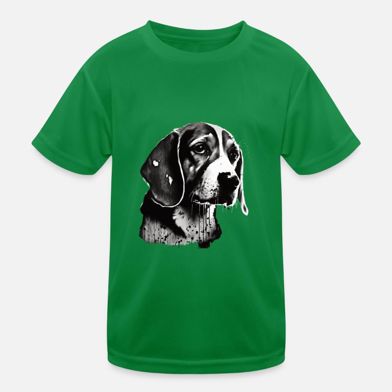 Beagle Image Portrait Kids Functional T-Shirt