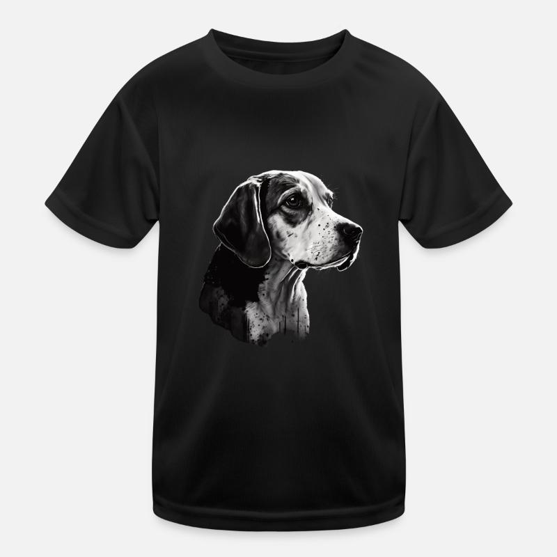 Beagle Image Portrait Kids Functional T-Shirt
