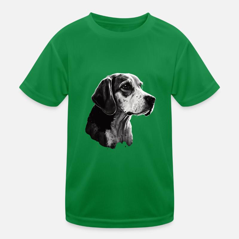 Beagle Image Portrait Kids Functional T-Shirt