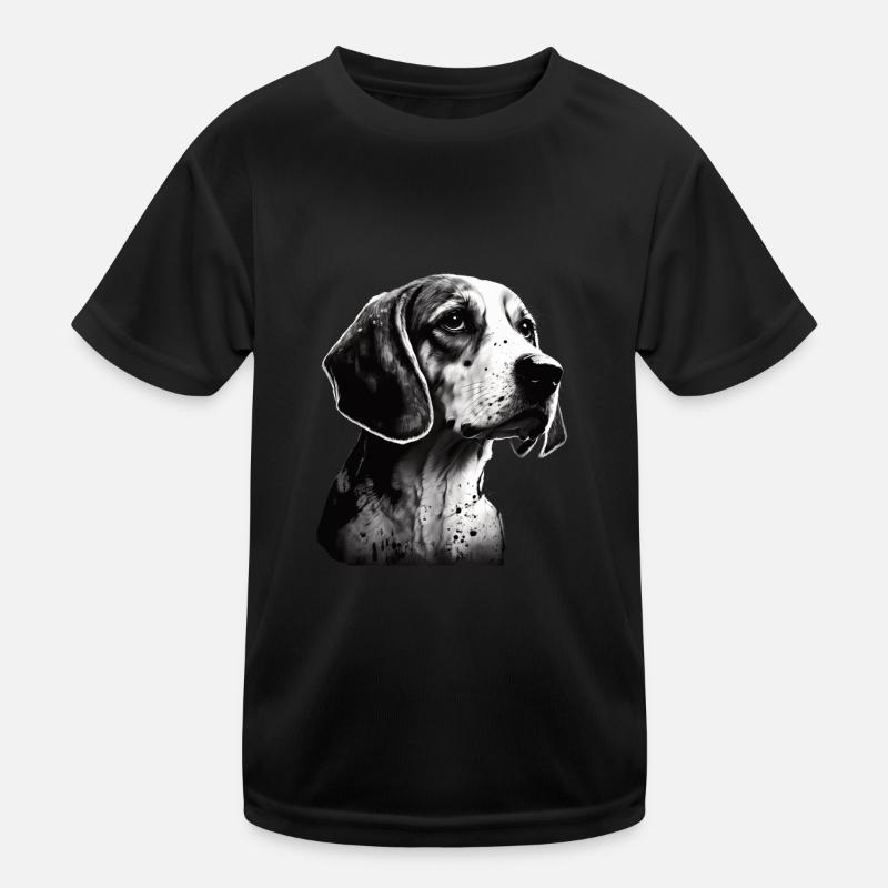 Beagle Image Portrait Kids Functional T-Shirt