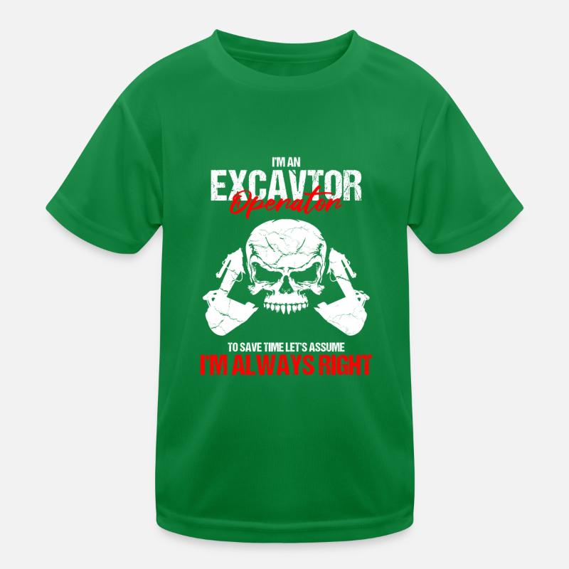 Excavator for excavator operator Kids Functional T-Shirt