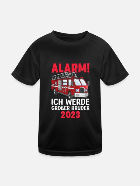 Alarm! Ich Werde Großer Bruder 2023 - Kinder Funktions-T-Shirt - Schwarz - Vorne