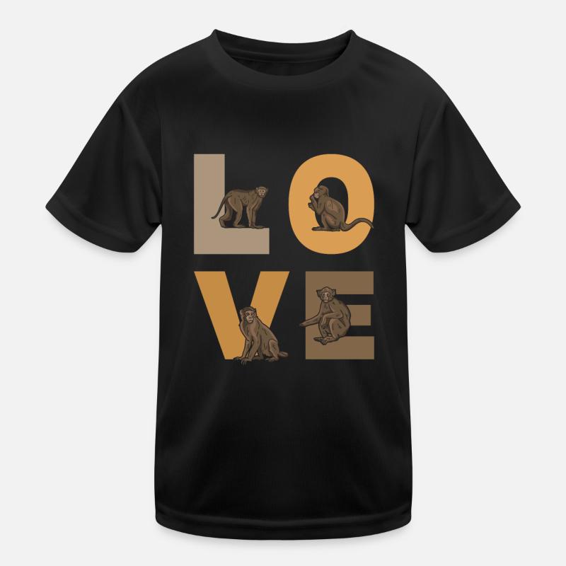 Cute Monkey Lover Orangutan Monkeys LOVE Monkey Kids Functional T-Shirt