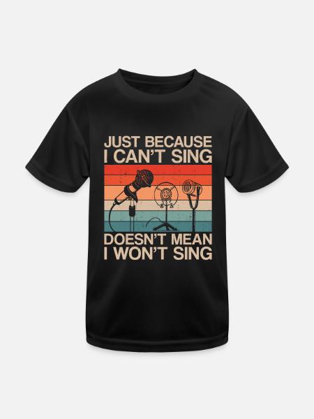 Karaoké Chanteur Rétro Vintage Just - T-shirt sport Enfant - noir - Devant