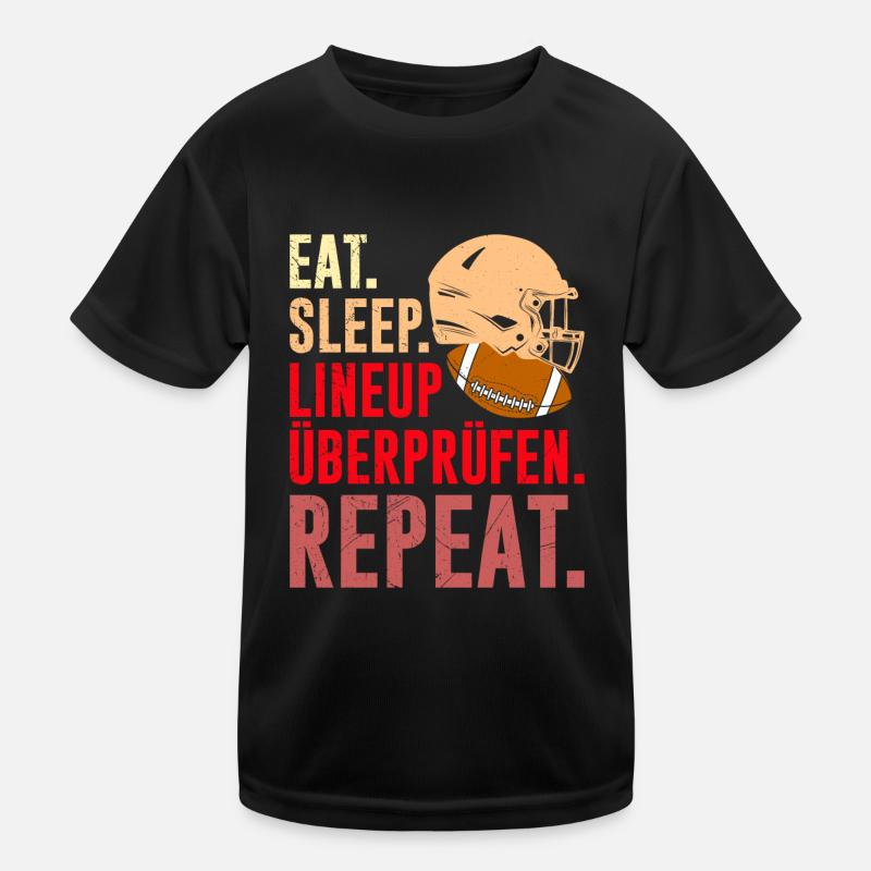 Check Eat Sleep Lineup Repeat Kids Functional T-Shirt