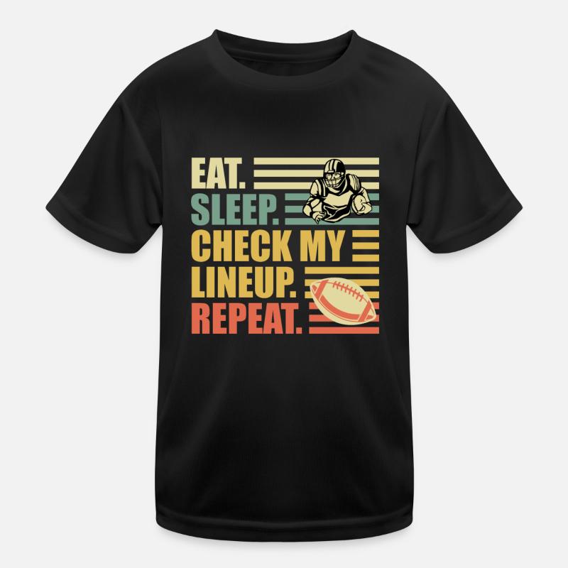 Eat Sleep Check my Lineup Repeat Kids Functional T-Shirt