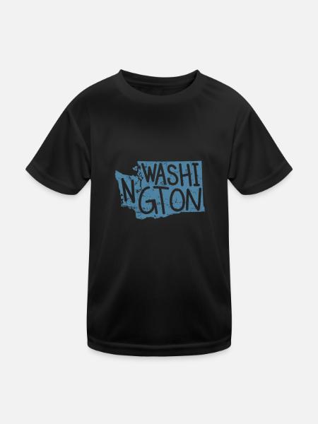 Washington USA America State - Kids Functional T-Shirt - black - Front
