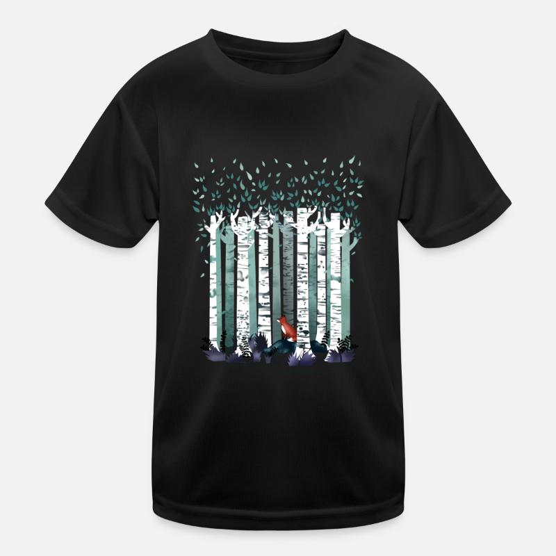Die Birken - Kinder Funktions-T-Shirt - Schwarz