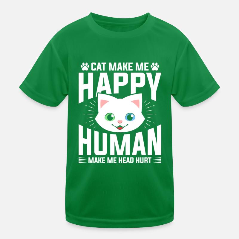 Cat makes me happy that man Kids Functional T-Shirt