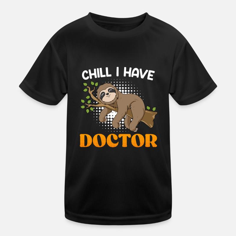 Doktor Entspanne dich ich habe einen Doktortitel Kinder Funktions-T-Shirt