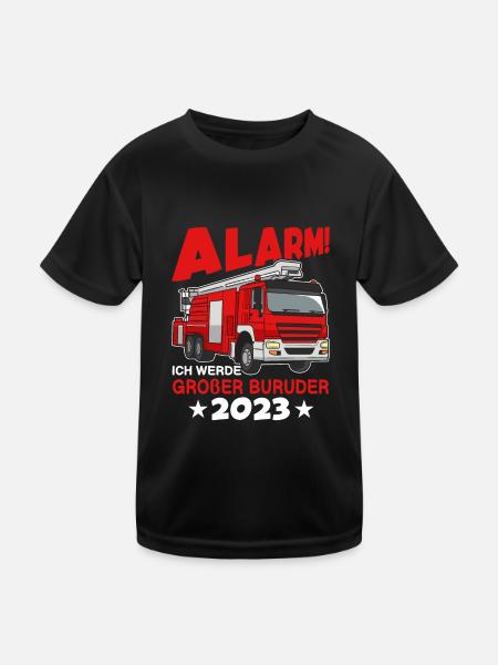 Alarm! Ich Werde Großer Bruder 2023 - Kinder Funktions-T-Shirt - Schwarz - Vorne