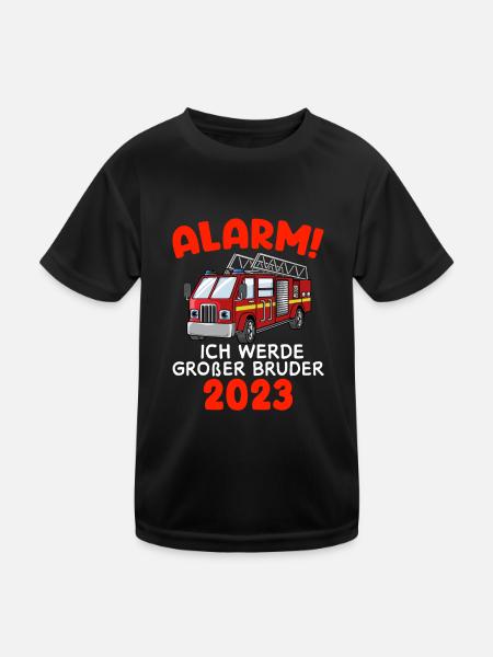 Alarm! Ich Werde Großer Bruder 2023 - Kinder Funktions-T-Shirt - Schwarz - Vorne