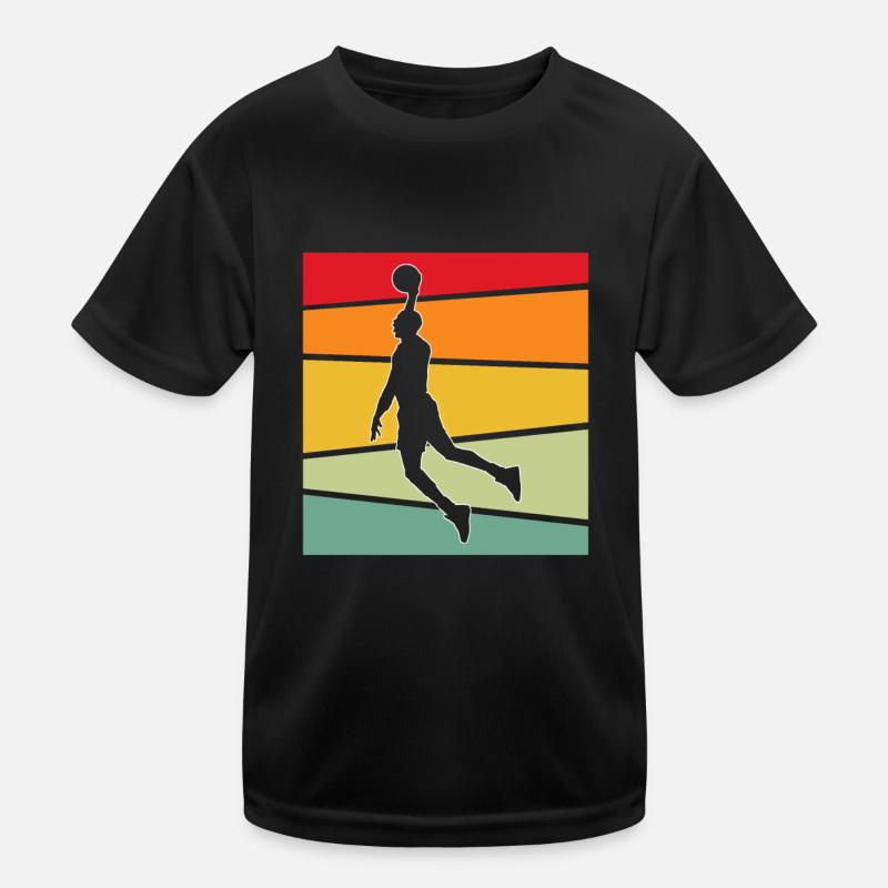 Basketball Retro Kinder Funktions-T-Shirt