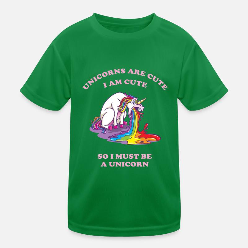 kotzendes Einhorn mit Regenbogen Kinder Funktions-T-Shirt